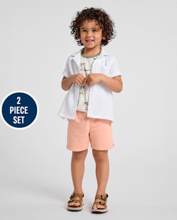 Baby And Toddler Boys Crocodile 2-Piece Outfit Set