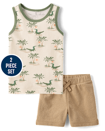 Baby And Toddler Boys Crocodile 2-Piece Outfit Set