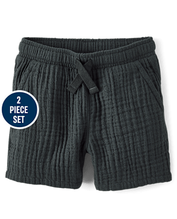 Baby And Toddler Boys Palm Tree Gauze 2-Piece Outfit Set