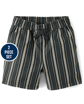 Baby And Toddler Boys Embroidered Textured 2-Piece Outfit Set