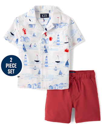 Baby And Toddler Boys Coastal 2-Piece Outfit Set