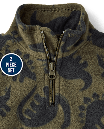 Toddler Boys Dino Microfleece 2-Piece Outfit Set - DK STINGER