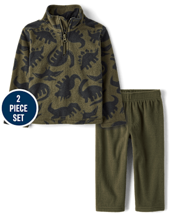 Toddler Boys Dino Microfleece 2-Piece Outfit Set - DK STINGER