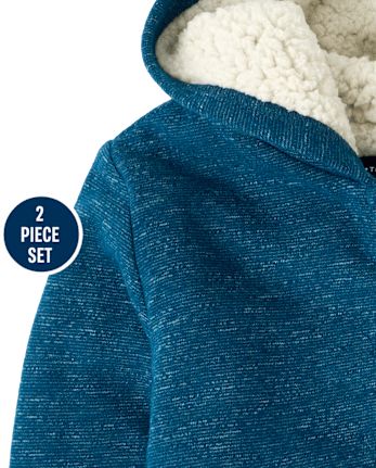 Baby And Toddler Boys Marled 2-Piece Outfit Set - INK