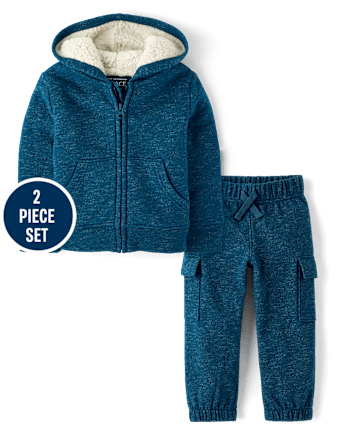 Baby And Toddler Boys Marled 2-Piece Outfit Set - INK