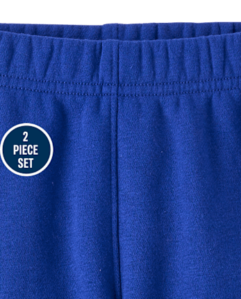 Baby And Toddler Boys Varsity Premium Fleece 2-Piece Outfit Set - NAVY NARROWS