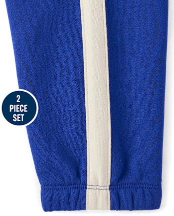 Baby And Toddler Boys Varsity Premium Fleece 2-Piece Outfit Set - NAVY NARROWS