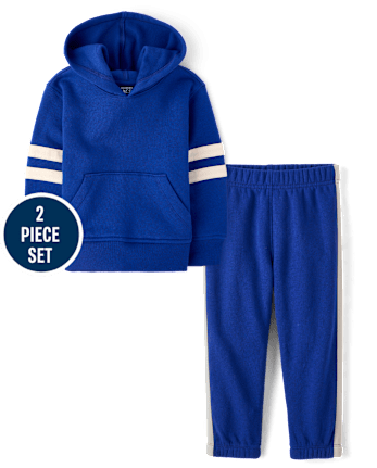 Baby And Toddler Boys Varsity Premium Fleece 2-Piece Outfit Set - NAVY NARROWS