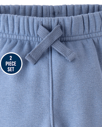 Toddler Boys Mountain Premium Fleece 2-Piece Outfit Set - SAPPHIRE ICE CL