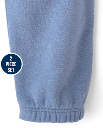 Toddler Boys Mountain Premium Fleece 2-Piece Outfit Set - SAPPHIRE ICE CL
