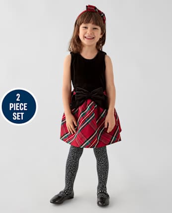 Toddler Girls Plaid 2-Piece Outfit Set - MULTI CLR