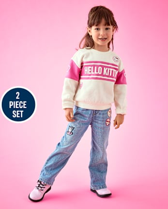 Toddler Girls Hello Kitty® And Friends Embroidered Patch 2-Piece Outfit Set - MULTI CLR