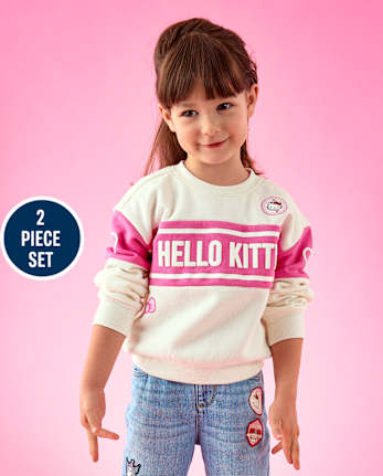 Toddler Girls Hello Kitty® And Friends Embroidered Patch 2-Piece Outfit Set - MULTI CLR