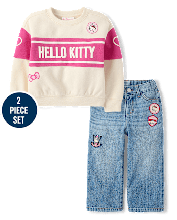 Toddler Girls Hello Kitty® And Friends Embroidered Patch 2-Piece Outfit Set - MULTI CLR