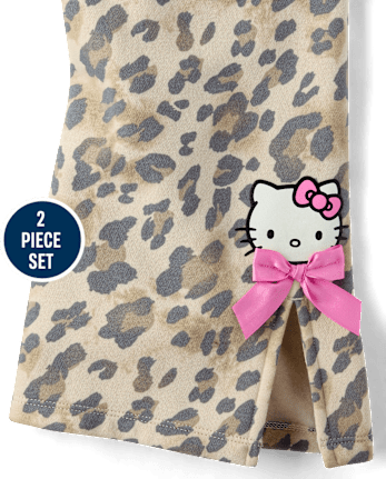 Girls Hello Kitty® And Friends Cheetah Premium Fleece 2-Piece Outfit Set - SEA SHELL