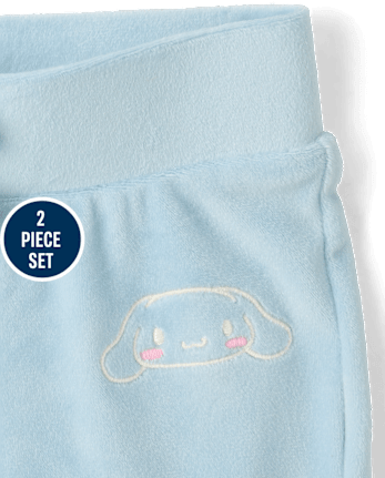 Girls Hello Kitty® Embroidered Velour 2-Piece Outfit Set - BLUE AIR