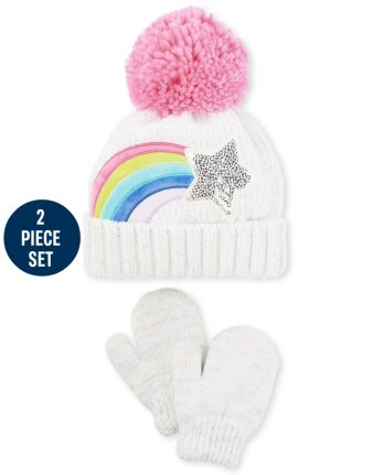 Toddler Girls Rainbow Star Pom Pom 