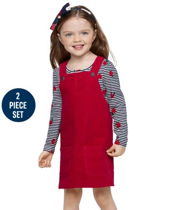 Toddler Girls Apple Skirtall 2-Piece Set