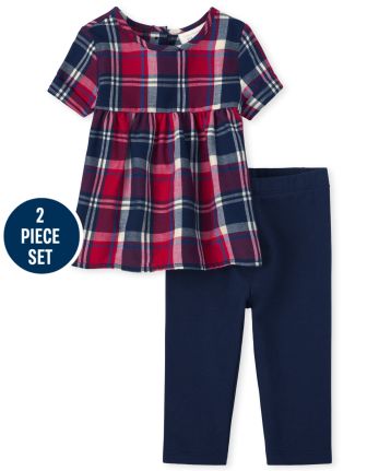 Baby Girls Mommy And Me Plaid 2-Piece Set