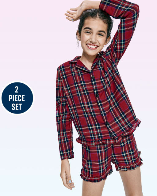Girls Plaid Flannel Pajamas