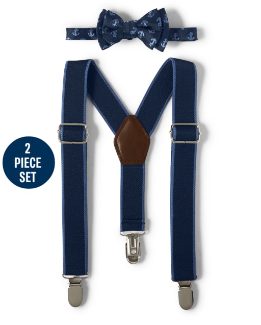 Boys Bow Tie And Suspenders Set - Country Club