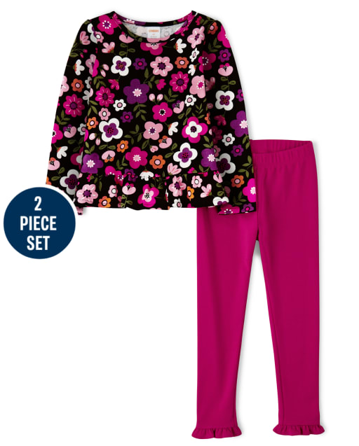 Girls Floral Top And Leggings Set - Tree House - view 1
