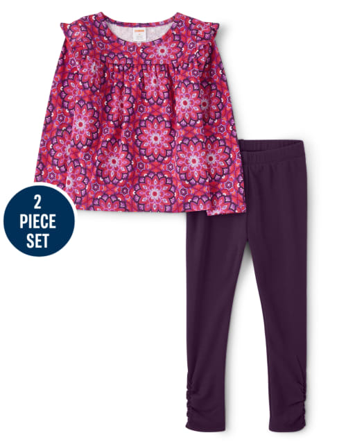 Girls Mandala Babydoll Top And Leggings Set - Spice Market - view 1