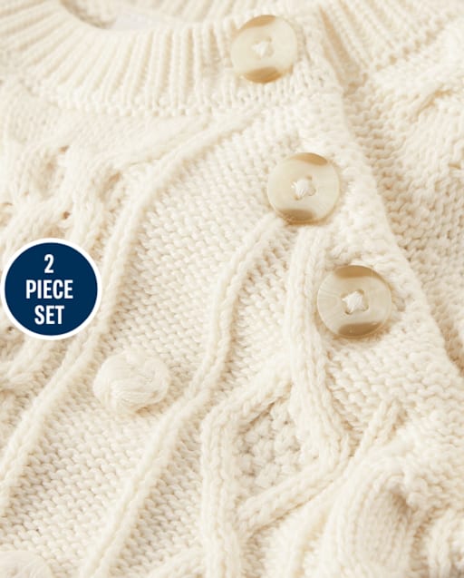 Baby Cable Knit 2-Piece Outfit Set - view 2