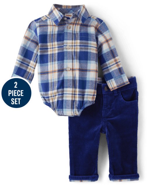 Baby Boys Matching Family Plaid 2-Piece Outfit Set - Mandy Moore for Gymboree