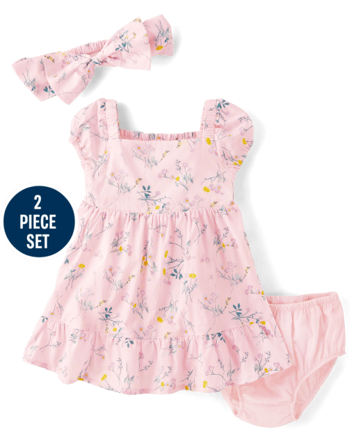 Baby Girls Floral Dress 2-Piece Outfit Set - Homegrown by Gymboree