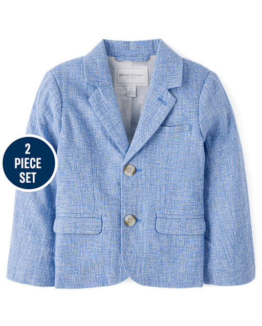 Boys Chambray Bow Tie And Suspenders 2-Piece Set - All Dressed Up