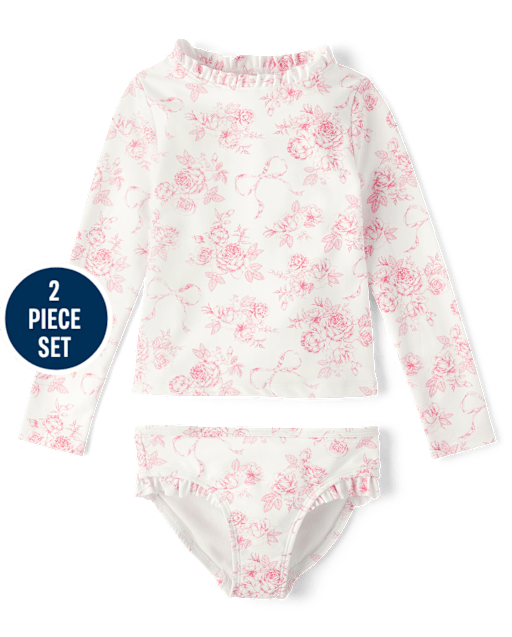 Maillot de bain rashguard à imprimé floral pour fille - Swim