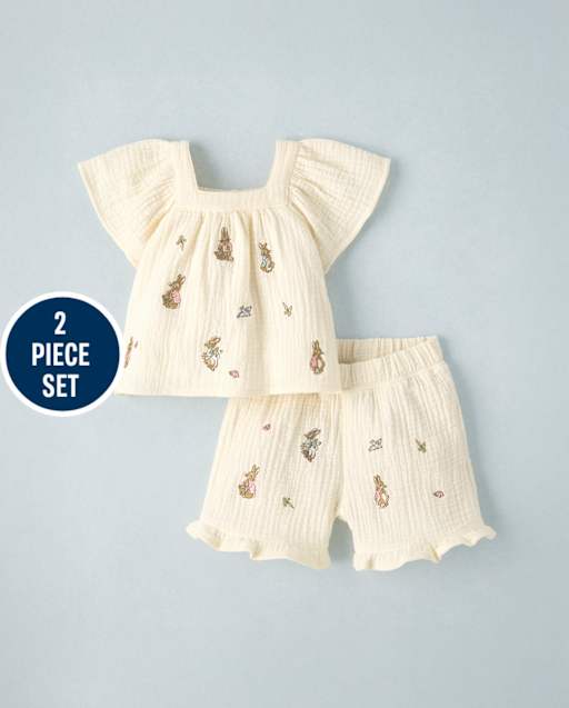 Baby Girls Peter Rabbitâ¢ Flutter Gauze 2-Piece Outfit Set - lbl_product_image_view_2
