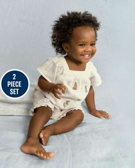 Baby Girls Peter Rabbitâ¢ Flutter Gauze 2-Piece Outfit Set - lbl_product_image_view_1