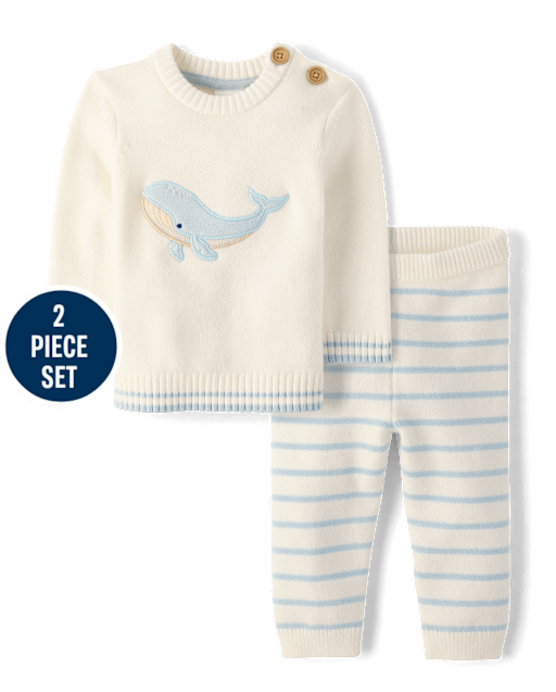 Baby Boys Applique Whale Sweater 2-Piece Outfit Set - Homegrown by Gymboree
