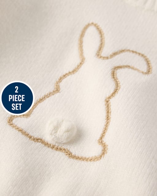 Baby Embroidered Bunny Silhouette Sweater 2-Piece Outfit Set - lbl_product_image_view_2