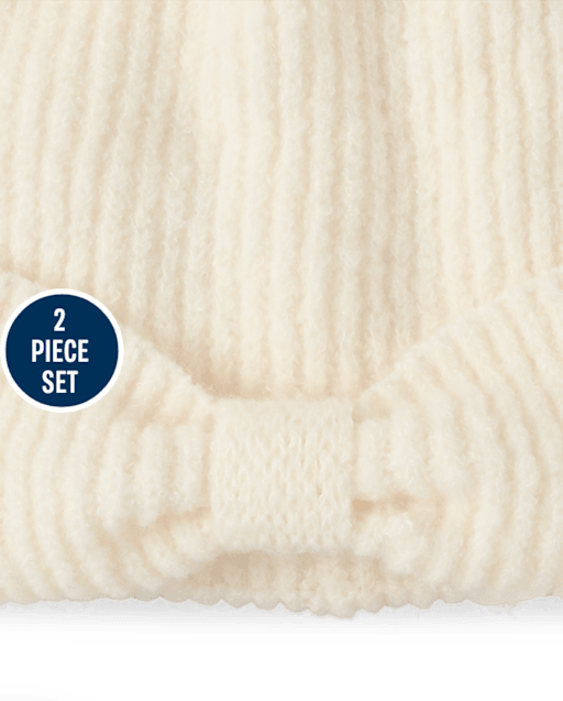 Girls Bow 2-Piece Cold Weather Set - Little Essentials - view 2
