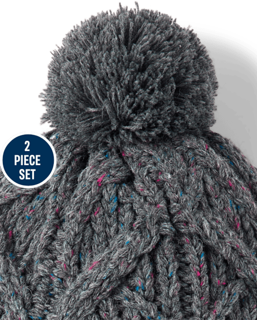 Boys Cable Knit 2-Piece Cold Weather Set - Little Essentials - view 2