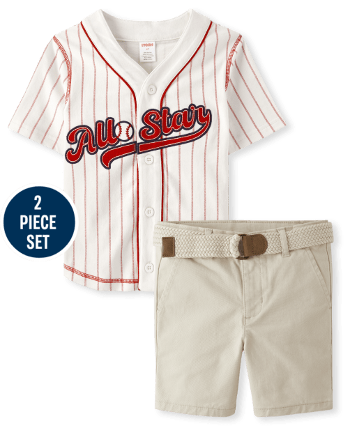 Boys All Star Jersey 2-Piece Outfit Set - Baseball Champ
