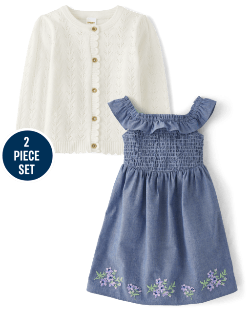 Girls Embroidered Floral 2-Piece Outfit Set - Homegrown by Gymboree