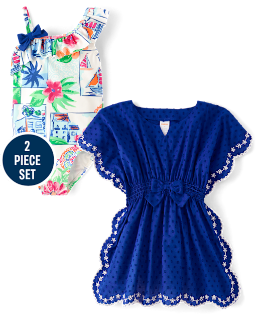 Girls Vacation 2-Piece Swim Set - Swim