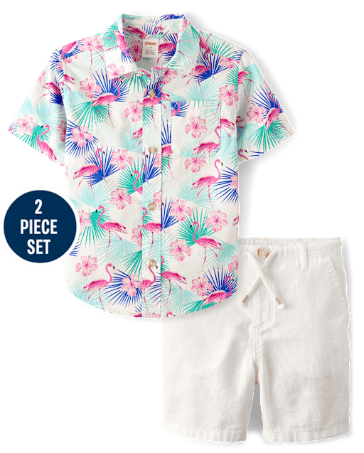 Boys Flamingo 2-Piece Outfit Set - Swim