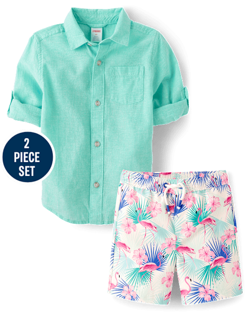Boys Flamingo 2-Piece Swim Set - Swim