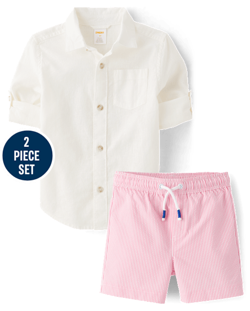 Boys Seersucker 2-Piece Swim Set - Swim