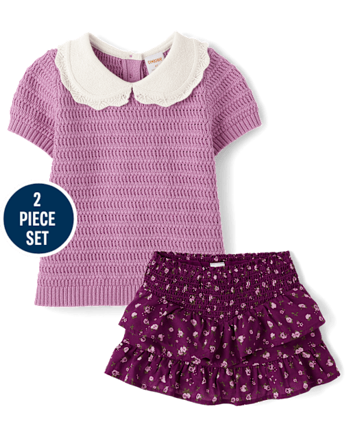 Girls Peter Pan Sweater Top 2-Piece Outfit Set - Magical Meadows