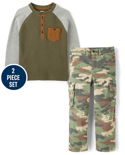 Boys Camo 2-Piece Outfit Set - Highland Hills
