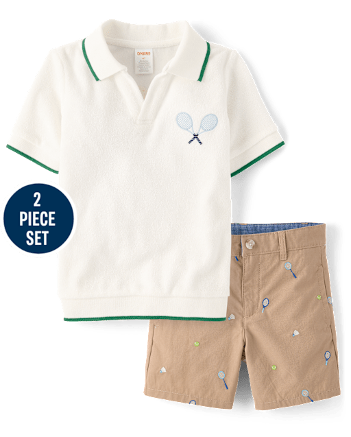 Boys Embroidered Sports 2-Piece Outfit Set - Club House - lbl_product_image_view_1