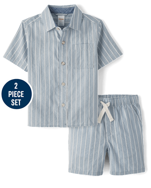 Boys Striped Linen-Blend 2-Piece Outfit Set - Linen Edit - lbl_product_image_view_1