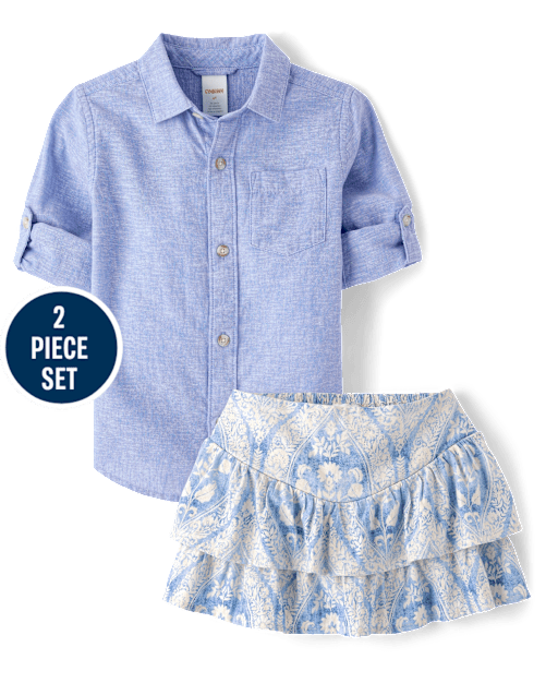 Girls Print Linen-Blend 2-Piece Outfit Set - Linen Edit - lbl_product_image_view_1