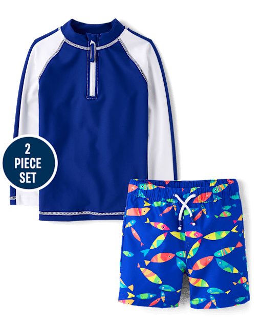 Boys Fish Rashguard Swimsuit - Swim Shop - lbl_product_image_view_1